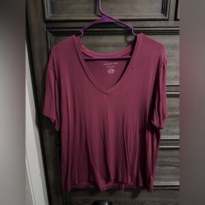 American Eagle Outfitters Red Relaxed Short Sleeve Tee